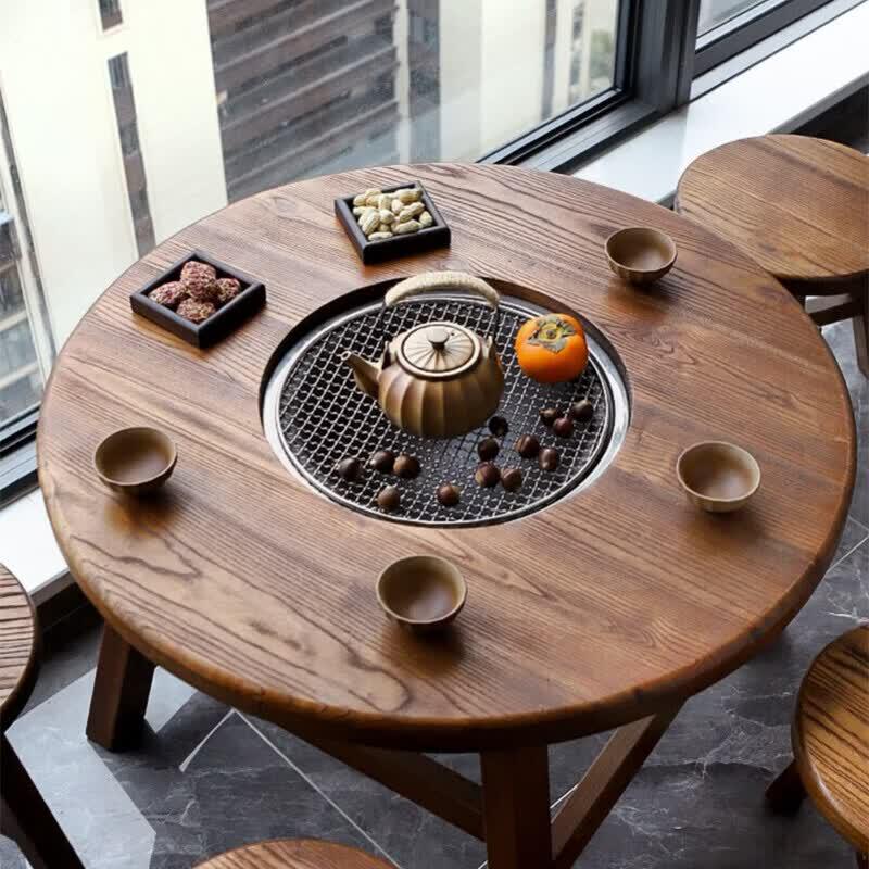 JINGGENG Old Elm Outdoor Tea & BBQ Table