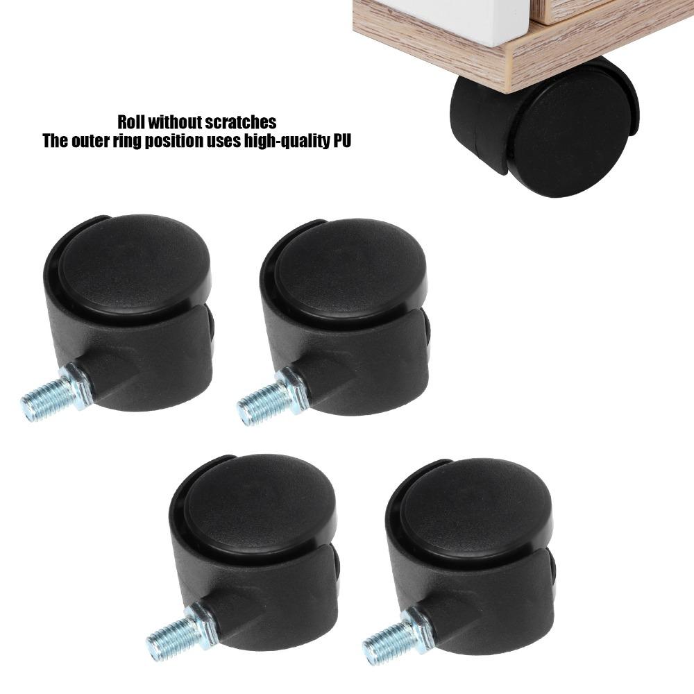 4pcs Black Locking Caster Wheels With Brake Furniture Caster Wheels Swivel Caster Wheels Furniture
