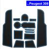 Non-slip Car Door Slot Mats Gate Carpets Position Cup Holder Pads For Peugeot 308 2016 2017 Door Groove Mat