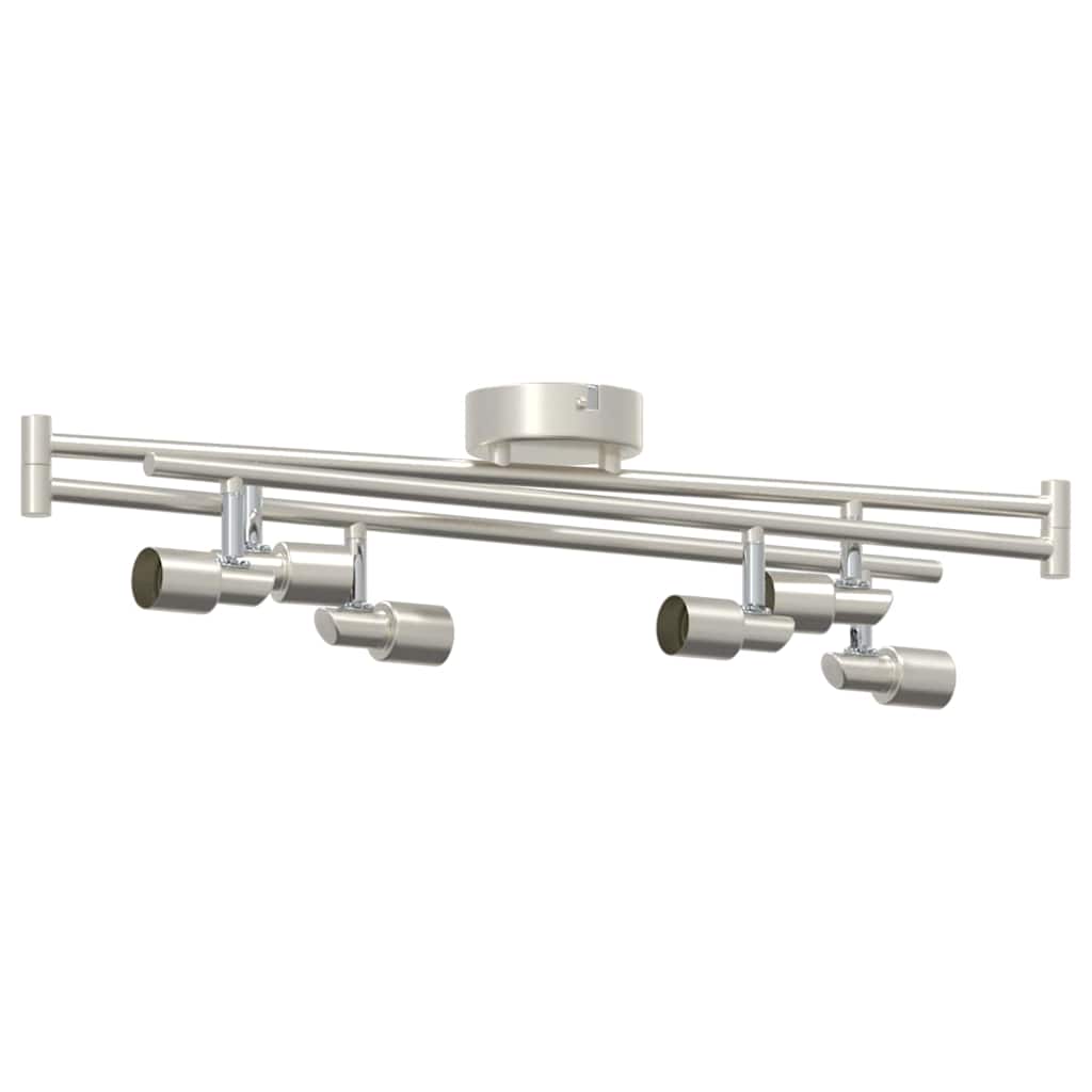 Ceiling Spotlight with Adjustable Spotlights Nickel Finish 176.5 x 9.5 x 14 cm Steel