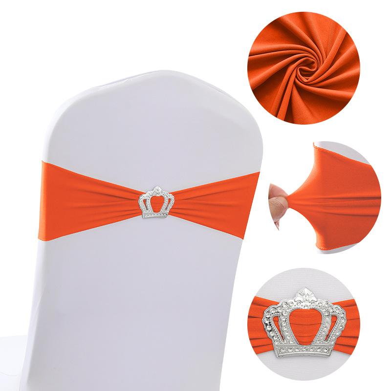 Elastic Chair Back Bow No Tie Strap with Heart Ring Wedding Banquet Decoration Stretch Butterfly Tie