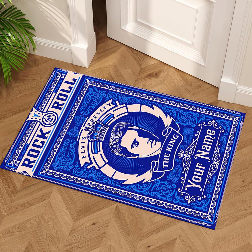 Elvis Presley Personalized Text Floor Rug Office Rug Perfect for Outdoor Study room Dining Room Decorate room Antislip Carpet Decorate Offices