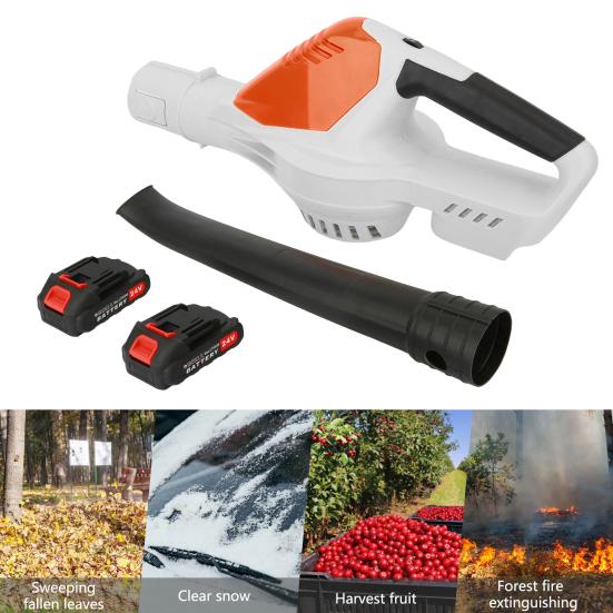 Handheld Leaf Blower Cordless Blower Electric with 2 Batteries and 1 Dust Charger 24V Battery Powered Blowers for Lawn Care Patio Yard