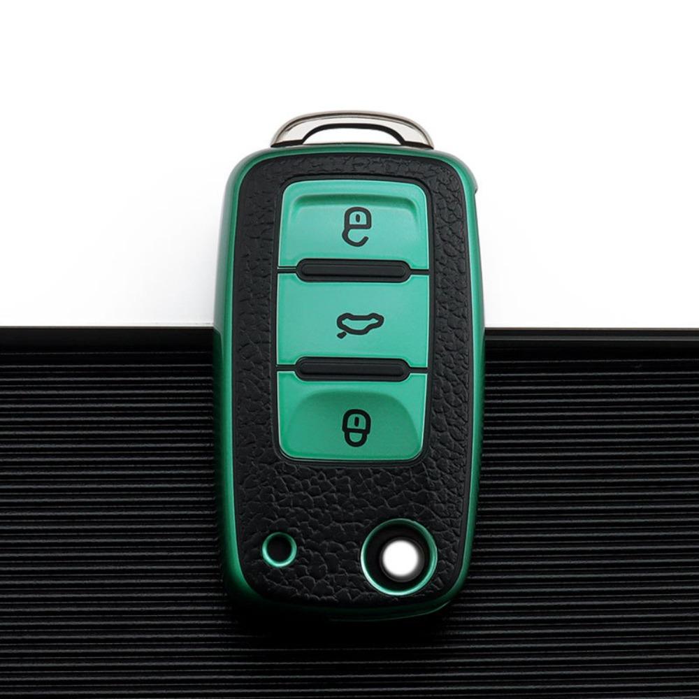 VW Car Key Cover for Polo Golf Jetta Passat Tiguan Santana Leather Key Case Protector