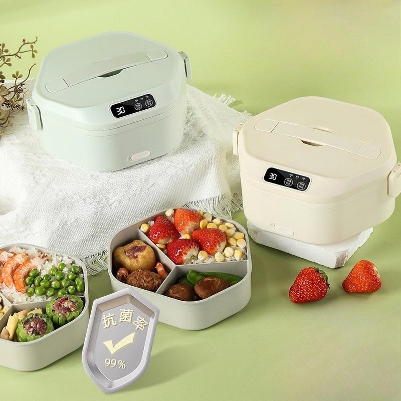 Беспроводная зарядка Электрический ланч-бокс Большая емкость Керамическое покрытие внутреннего горшка Нагревательный пищевой контейнер для дома и офиса