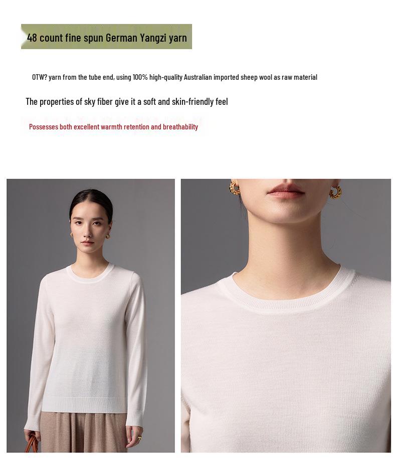 Yangzi Yarn Women's Wool Sweater: 2026 Autumn/Winter Slim Fit Base Layer