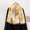 Autumn Small Flower Scarf Elegant Fashion Style Printing Imitation Cotton Linen Silk Scarf Ladies Warm Anti Cold Neck Scarf