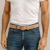 Long Genuine Leather Belt Zinc Zinc Alloy Jeans Waistband Adjustable Men Wide Belt  Ornament