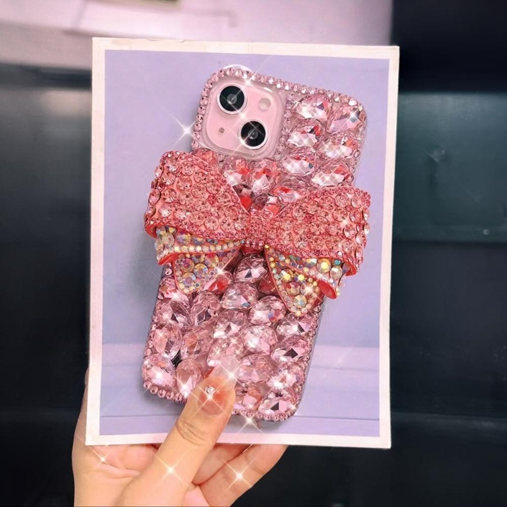 Glitter Rhinestone Bow Phone Case For XiaoMi 15 Ultra 14 Pro 14T 14A Plus 13 Lite 13T 12 12T 12S 12X 5G Bling Crystal Diamond Sparkly Cover