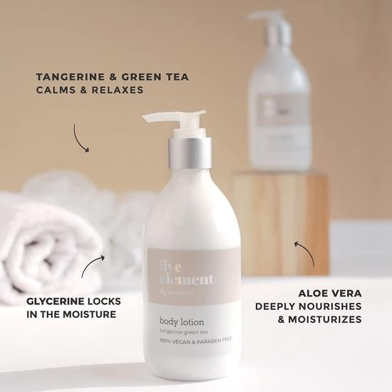 Kimirica Five Elements Увлажняющий ароматизированный лосьон для тела с мандарином и зеленым чаем для всех типов кожи | Веганский | для мужчин и женщин | 300 мл