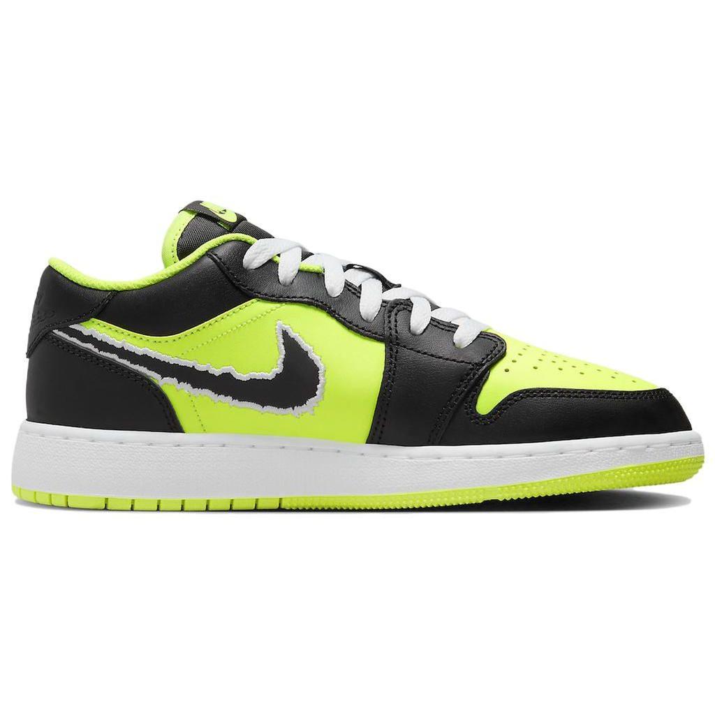 Детские кроссовки Air Jordan 1 Low SE GS Big Cat Energy Green Volt White DX6666-701