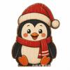 Wooden Christmas Decorative Figurine Snowman Tabletop Ornament Rustic Vintage Home Decor
