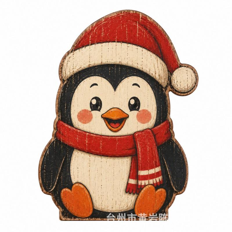 Wooden Christmas Decorative Figurine Snowman Tabletop Ornament Rustic Vintage Home Decor