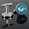 New Arrival Fashion Cufflink Men's Zircon Beach Beauty Painting Personality Metal Cuff Buttons High End Suit Sleeve Accessories