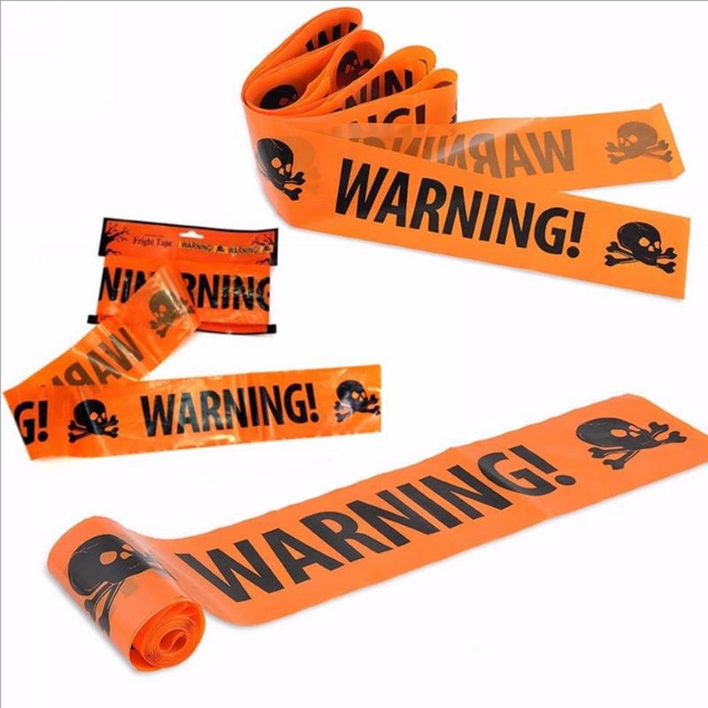 Halloween Warning Tape Signs Window Prop Party Danger Warning Line 600x8cm Decoration Witch Balloons AVE