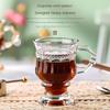 Embossed Glass Cup With Handle Durable Hot Drinks Chai Cup Transparent Coffee Cups Cappuccino Clear Drinkware Home Decor