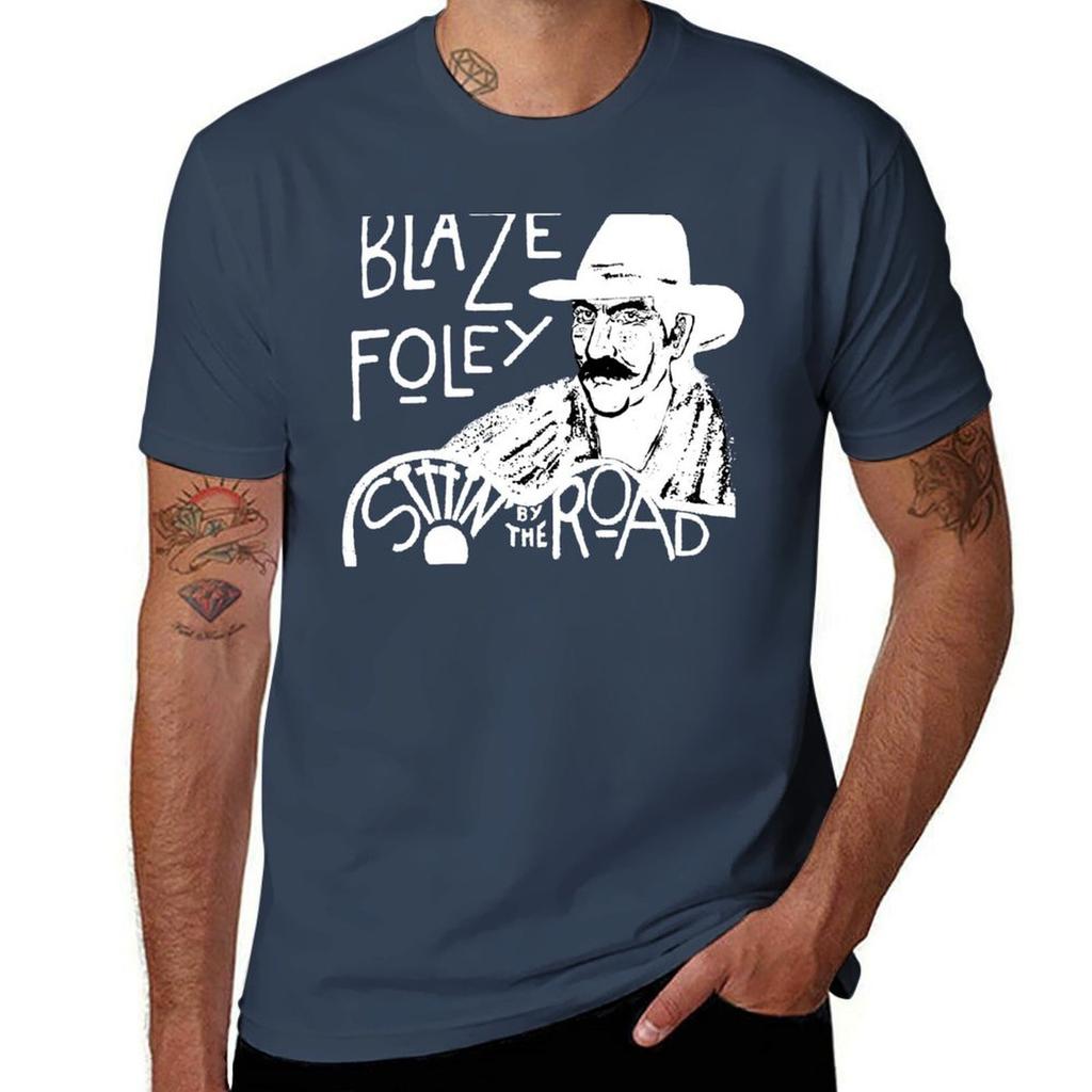Blaze Foley Sittin By The Road (White Ink) Tshirt Quick Dry Sports Short Sleeve Tee