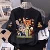 Disney Zootopia Джуди Ник Графическая футболка Серия «Пустота» Футболка с коротким рукавом