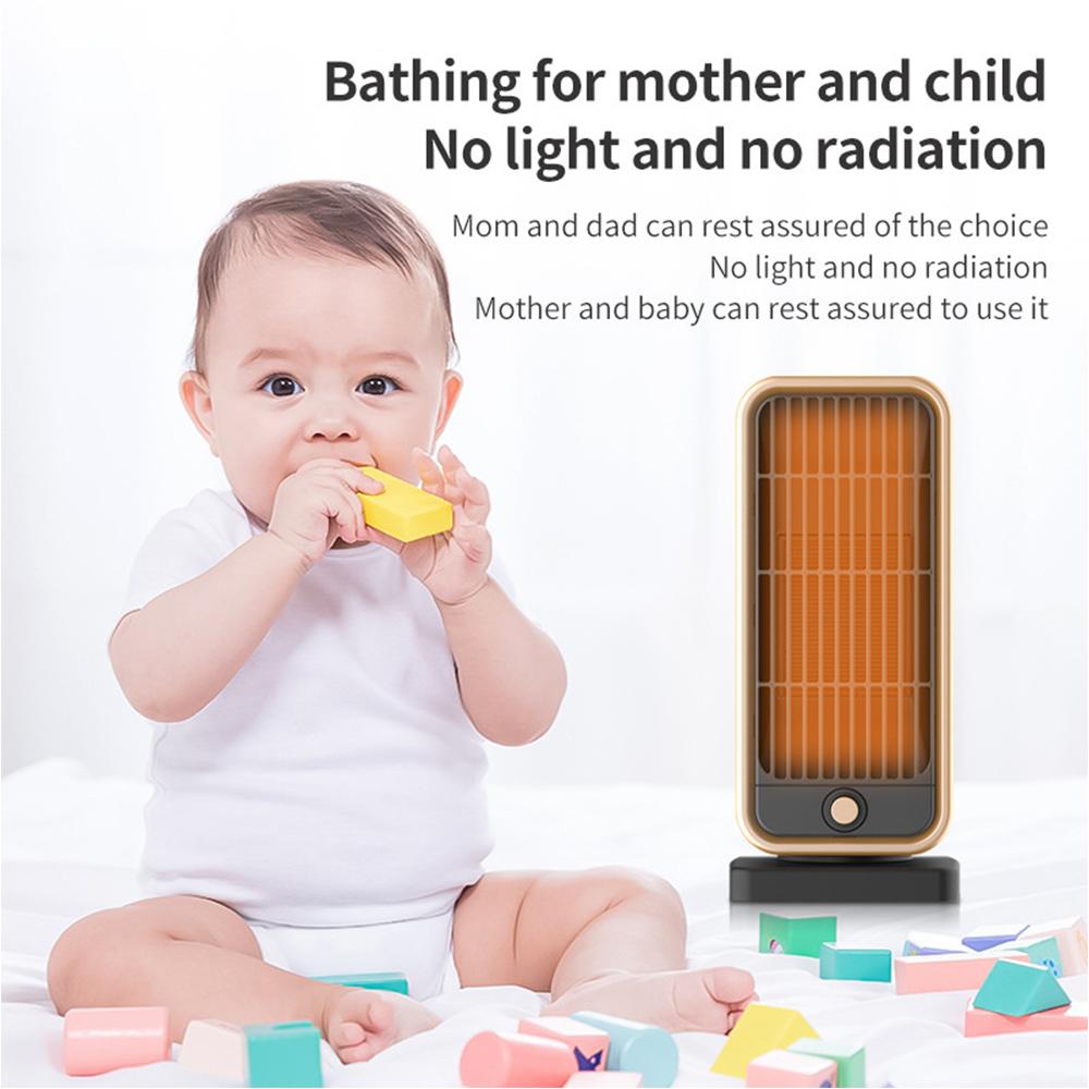 Space Heater 500W PTC Ceramic Low Noise Fast Heating Portable Personal Heater Fan with 30 Degrees