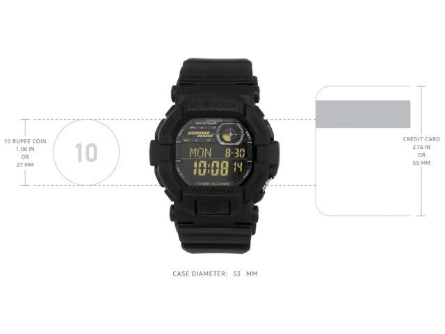 Casio G-Shock Men Digital Watch GD-350-1B Black Resin Band Alarm World Time NEW