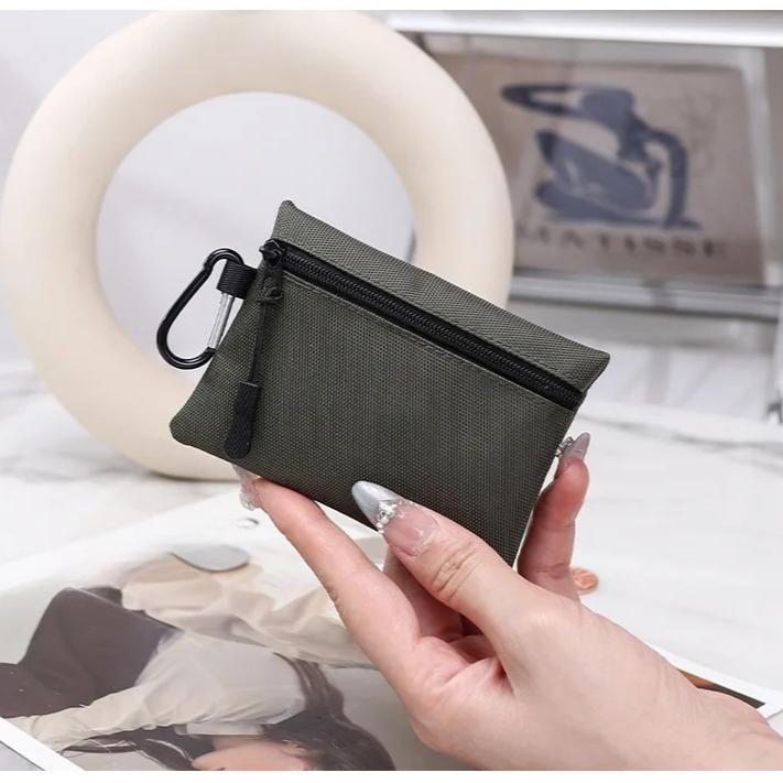 Холщовый мини-кошелек для монет, простой детский кошелек на молнии, карман для денег, однотонный кошелек для монет и ключей, женский и мужской, милый мини-кошелек