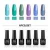 PHOENIXY Gel Nail Polish Glitter Semi Permanant UV/LED Nail Art Prime Gel Varnish Soak Off For Manicure - 6 Colors (5ml)