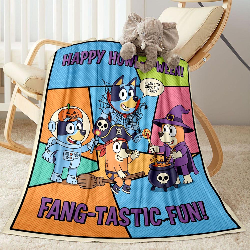 Halloween Bluey Gang Blanket Soft & Cozy Suitable for Sofa Couch Bed Four Seasons Multipurpose Modern Style Birthday Christmas Gift Blanket