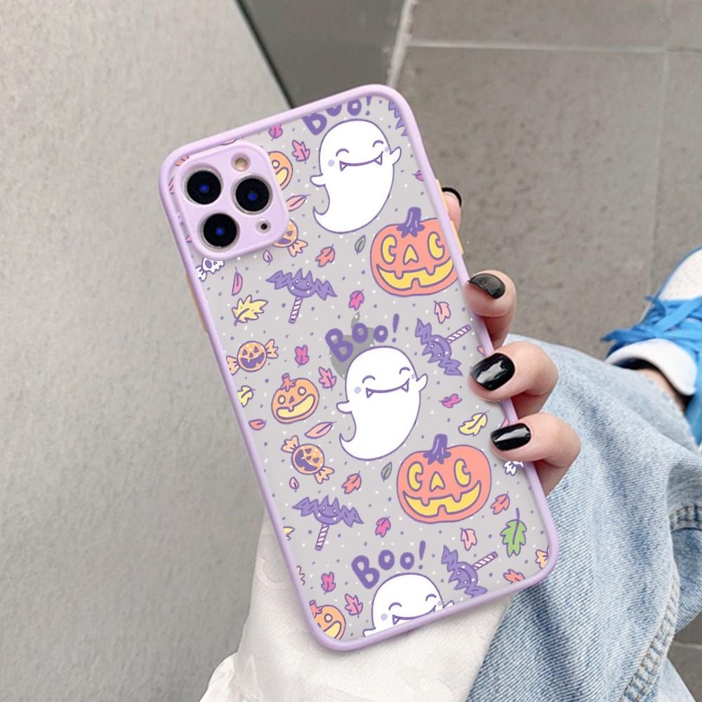 Чехол для телефона с рисунком призрака и тыквы на Хэллоуин для iPhone 16 15 14 13 12 11 Pro Max Mini X XS XR SE 7 8 Plus Ударопрочный Жесткий Чехол