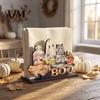Unique Holiday Kitchen Decor Happy Halloween Wooden Napkin Holder, Cute Ghost Pumpkin Black Cat Tissue Rustic Wood Dispenser Paper Dispenser, Vertical