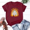 Retro Halloween Tshirt Spooky Season TShirts Cute Ghost T Shirt Fall Rainbow Tshirts Halloween Womens T Shirt Graphic Tees
