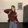 Классическая американская толстовка с длинным рукавом и молнией для повседневной носки и офиса, женская