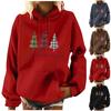 Женская рождественская толстовка с длинным рукавом, пуловеры с заниженными плечами, большая женская толстовка