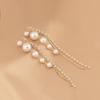 Korean Pearl Diamond Tassel Earrings: Elegant Celebrity Style for Women