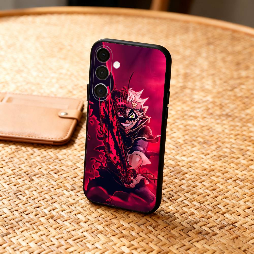 B-Black A-Asta Clover Чехол для телефона Samsung A73,A21s,A22,A31,A32,A52,A53,A71,A80,Мягкий черный корпус