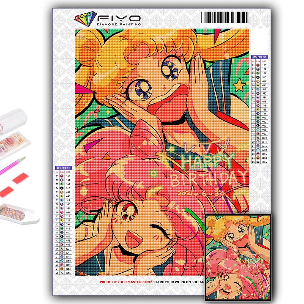 5D Алмазная картина Сейлор Мун DIY Алмазная вышивка Горный хрусталь Украшение дома