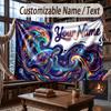 Octopus Sea Life Theme Throw Blanket Custom Name Text Personalized Blanket Soft Cozy Blanket for Home Sofa Bed
