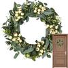 Эвкалиптовый венок 20 дюймов Эвкалиптовые венки для дома с ягодами Декоративные гирлянды Украшения Веночные принадлежности для дома