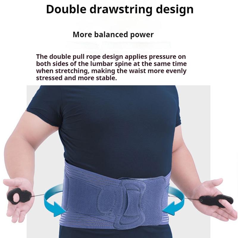 Поясничный поддерживающий пояс для облегчения боли в пояснице, пояс для спины, пояс для талии, пояс для спины с регулируемой системой компрессионных шкивов с затягивающимся шнуром