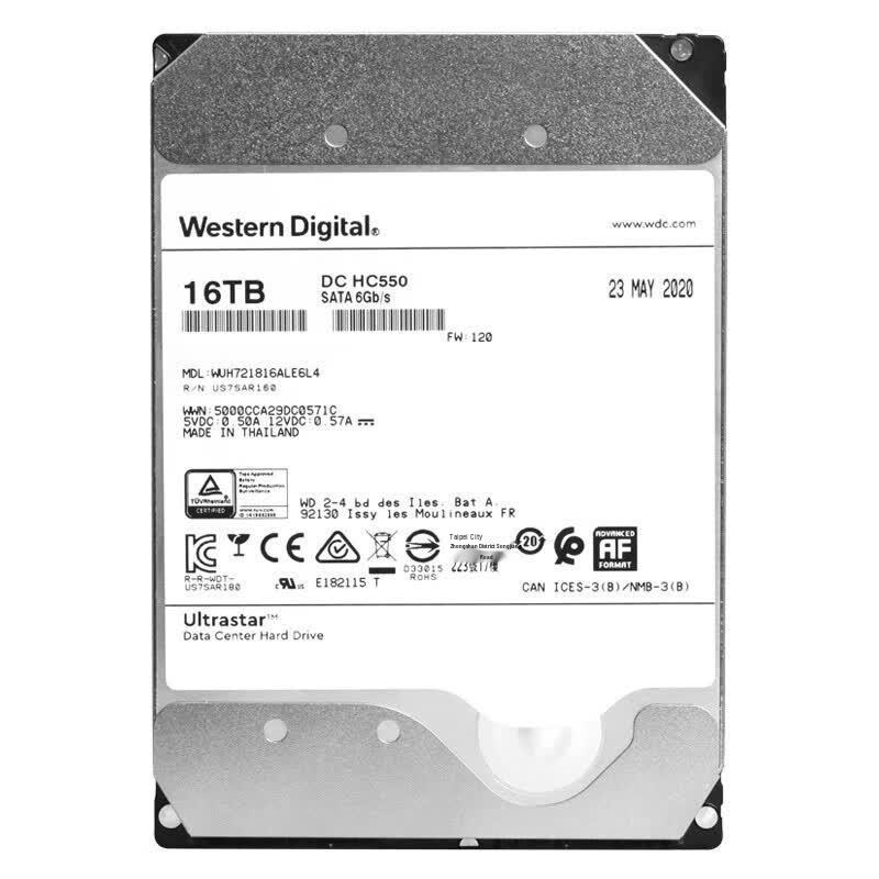 WD Корпоративный жесткий диск HC550 16 ТБ SATA