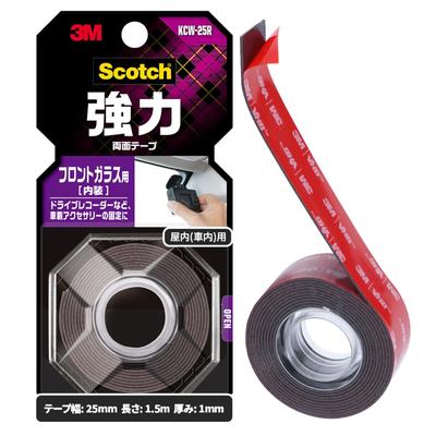 3M Scotch Прочный Двусторонний Скотч для Лобового Стекла Черный 25 мм