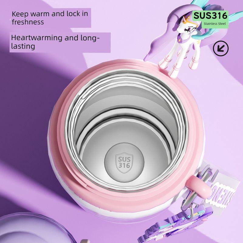 Cup with a Stylish Design for Children, 316 Stainless Steel, New Model for Girls, Trendy Student Water Bottle with Straw, Portable Cup for School