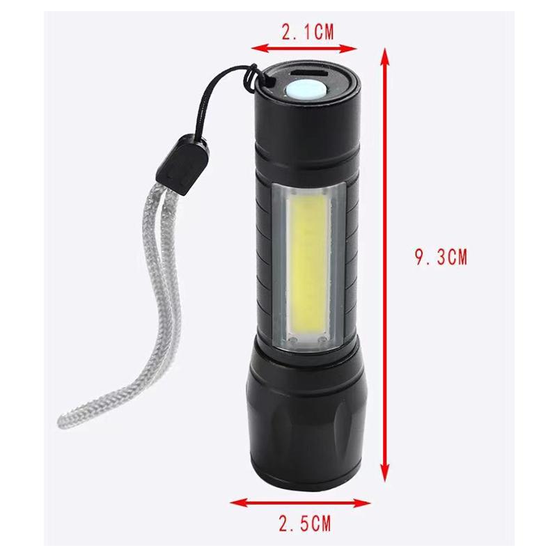 Waterproof Portable COB LED Tactical USB Portable Flashlight Strong Light High-power Rechargeable Zoom Outdoor LED Flashlight