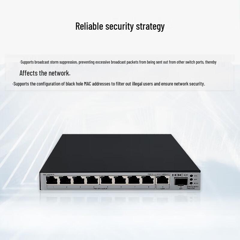 H3C US210-P 9-Port Gigabit PoE+ Switch