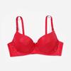 Women Sexy Soft Pu Leather Splice Sponge Padded B Cup Underwire Push Up Bra