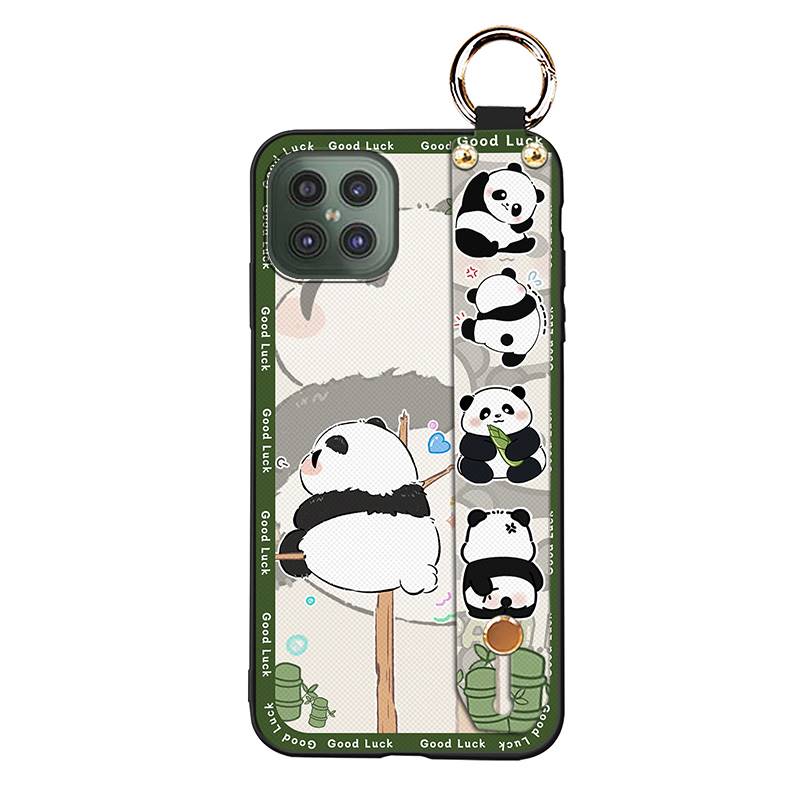 Durable Cute Phone Case For Cubot C30 Wrist Strap Anti-knock Cartoon Anti-dust Fashion Design Kickstand Waterproof Panda