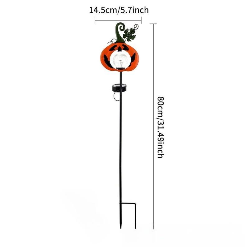 Solar Halloween Pumpkin Lamp Garden Stake Lawn Light Waterproof Outdoor LED Yard Decor for Patio Lawn Pathway