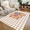 Kawaii Dolphin Pattern Carpet Cute Cartoon Rodent Printed Non Slip Floor Mat Warm Beige Bedroom Decoration Carpet