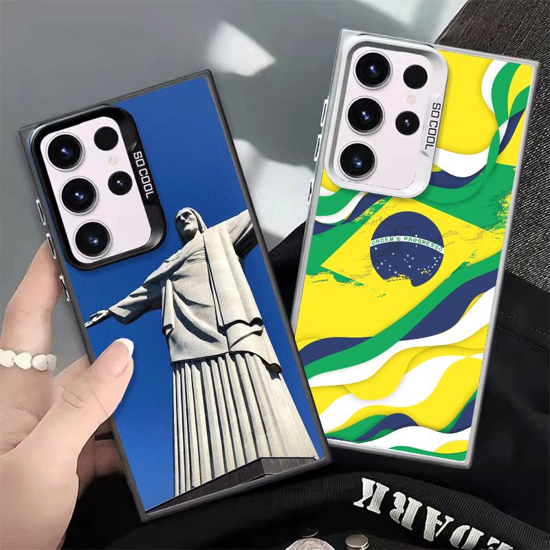 Brazil Brazilian Flag Shockproof Phone Case for Samsung Galaxy S26 Edge S25 Ultra S24 FE S23 Plus S21 Cover Anti Fall Fundas