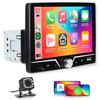 Carplay Android Auto Audio 1 Din Single DIN Car Stereo 1Din with Mirror FM Radio with Backup Touchscreen Car Radio with Car Audio Receiver &