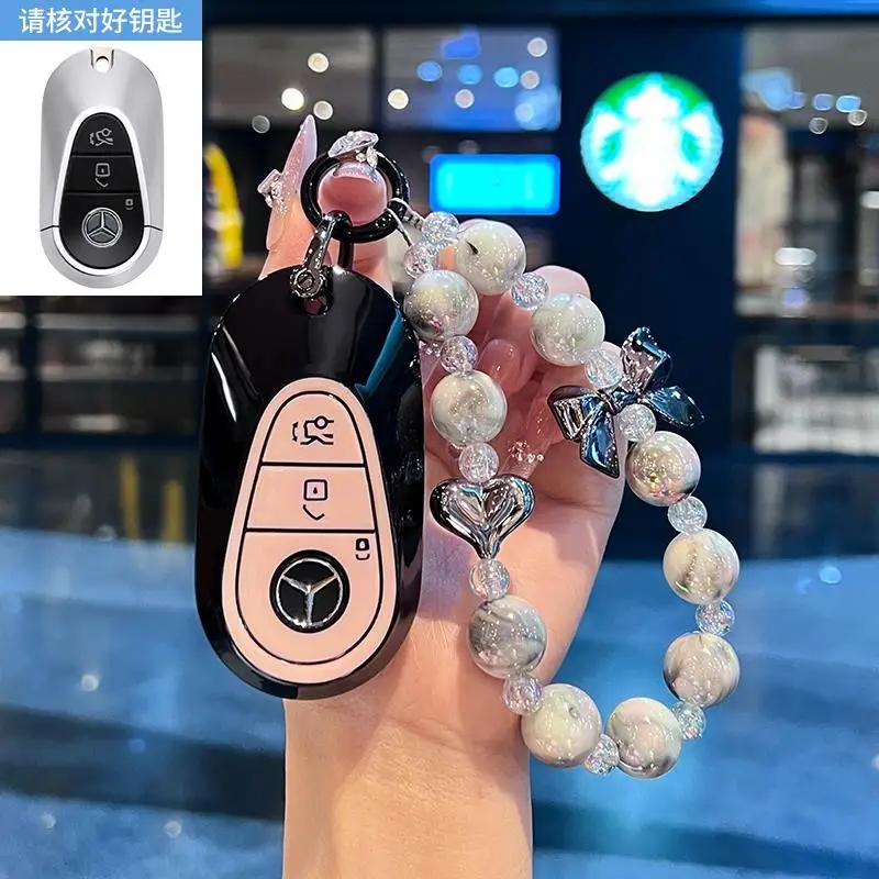TGM3 Female Key Case for Mercedes Benz CLS CLA GL R SLK AMG A B C S Class 3 Button Remote Car Key Cover Holder Keychain Accessories